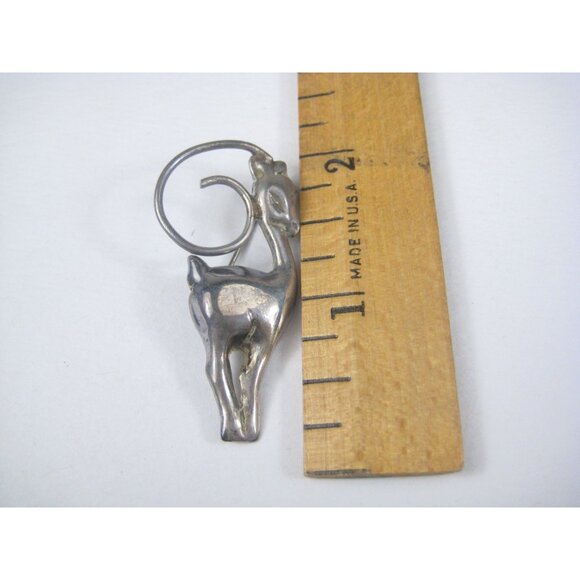 Vintage Mexico Sterling Silver Deer Deco Antelope Brooch Pin Taxco Small - Picture 2 of 5